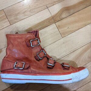 Ash | Women's Virgin buckle sneakers in Coral Leather